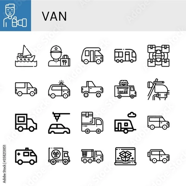 Obraz van simple icons set