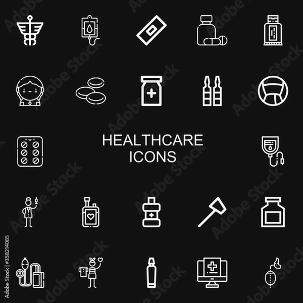 Fototapeta Editable 22 healthcare icons for web and mobile