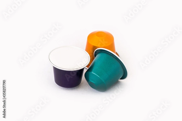 Obraz Coffee Capsule for Coffee Machine Isolated on White Background