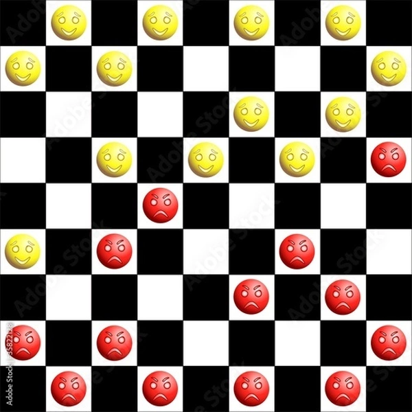 Obraz Red and yellow checkers