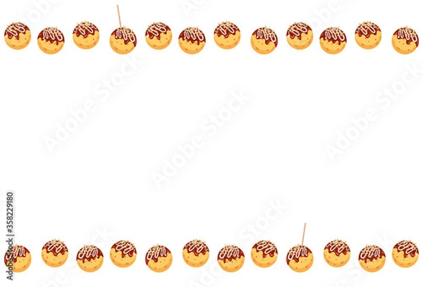 Obraz コロコロした可愛い丸いたこ焼きの背景