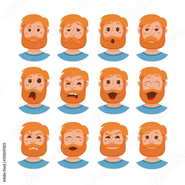 Obraz Beard men facial expression