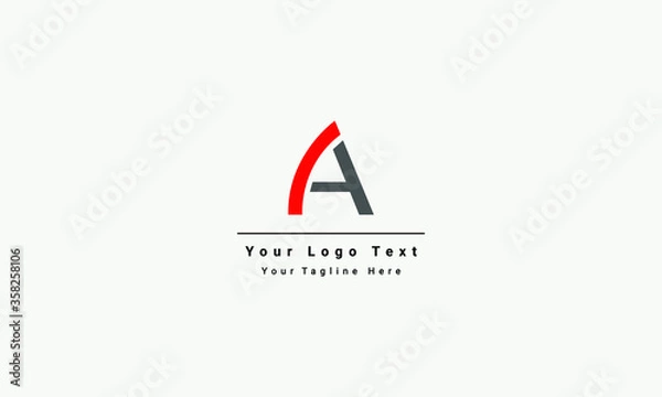 Fototapeta Creative Letter A Logo design vector template. Alphabet collection. Type Characters Logotype symbols. red and black logo with white background