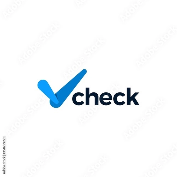 Fototapeta check logo vector icon illustration