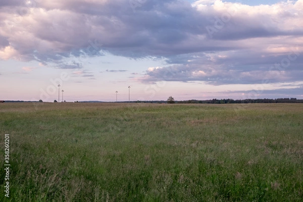Obraz Cloud-covered meadow landscapes in Bavaria