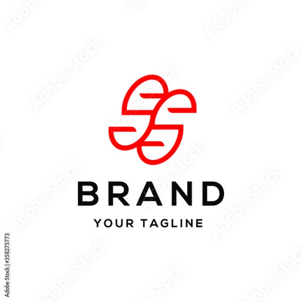 Fototapeta minimalist abstract letter S SS logo template design editable	
