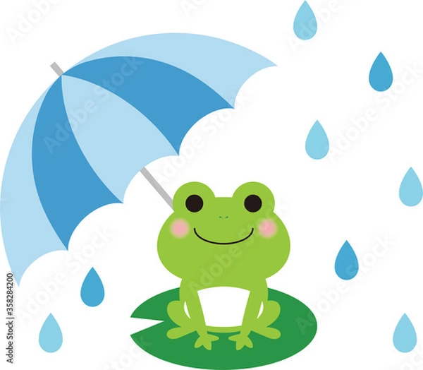 Obraz 傘とカエル