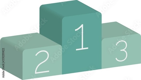 Fototapeta Vector isometric colorful icon of winners podium for dog agility or other competition, isolated on white background