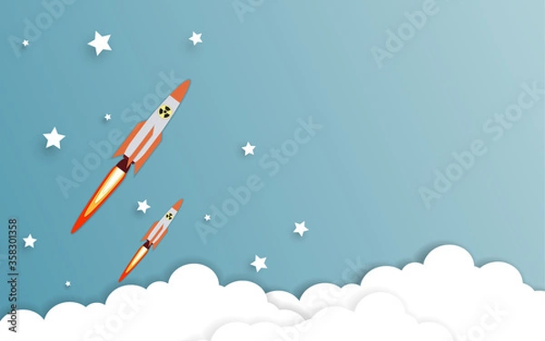 Obraz Nuclear rocket , Nuclear weapons , bomb . vector illustration