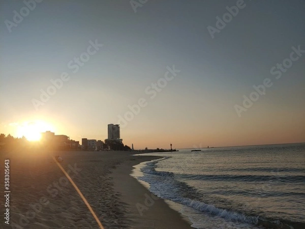 Obraz 바닷가 해변 석양