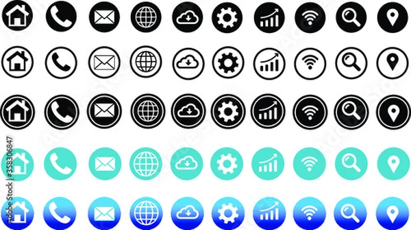 Fototapeta 5 style web icons business icons in vector format all are 50 icons
