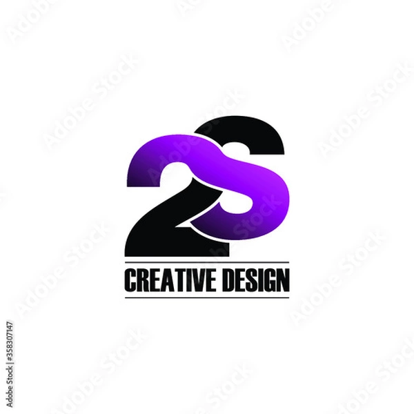 Obraz Letter 2S logo design vector. monogram logo vector illustration.