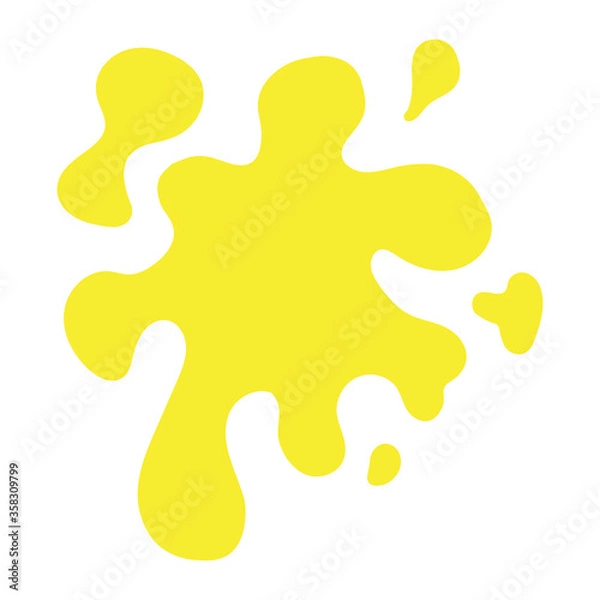 Fototapeta Single yellow blot. Splash on a white background.
