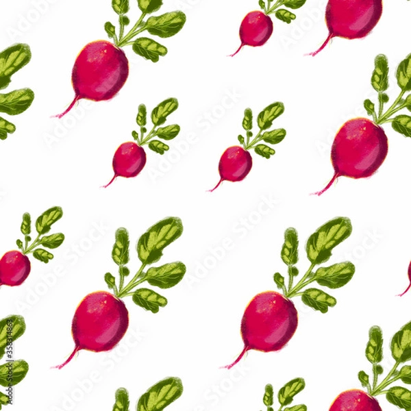 Fototapeta radish pattern, ideal footage for themes such as recipes and cooking, loop animation for backgrounds