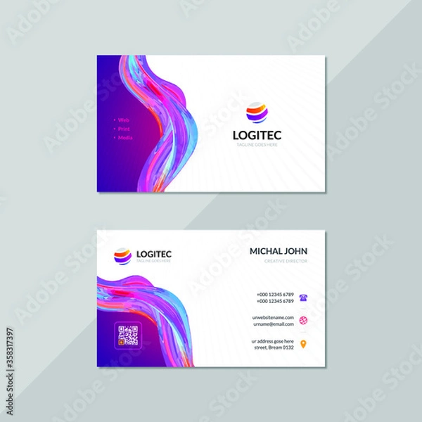 Fototapeta Business Card With Colorful Background