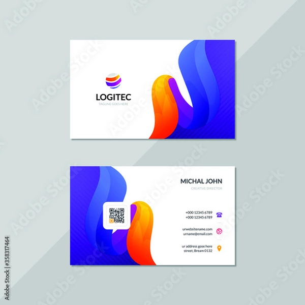 Fototapeta Abstract Colorful Business Card Design
