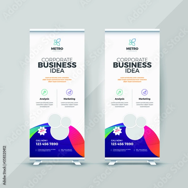 Fototapeta Roll Up Banner Design Template