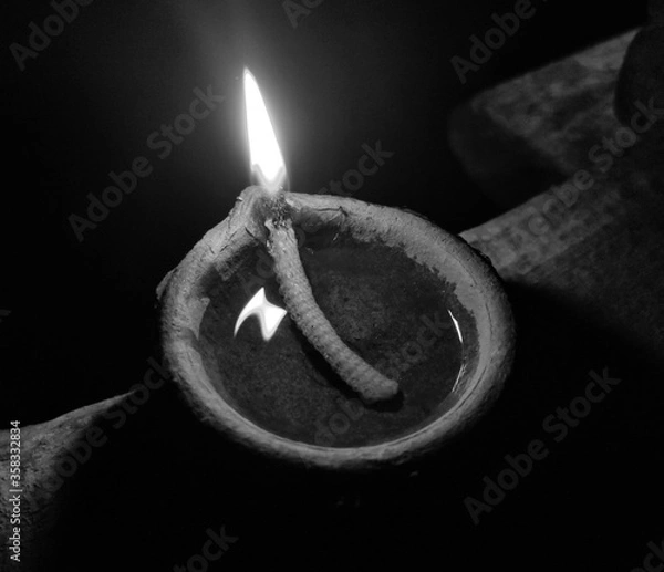 Obraz Black and white lamp lighting