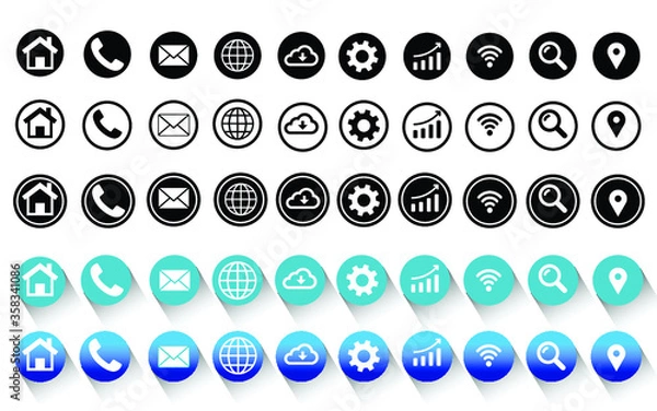 Fototapeta 5 style contact information icon in vector format , all are 50 icons.