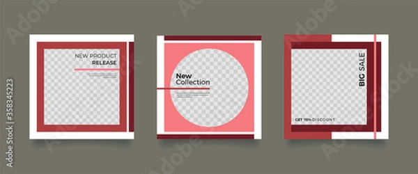 Obraz Unique Editable modern Social Media banner Template.Promotional web banner for social media. Elegant sale and discount promo. Fashion and lifestyle blog templates, web banners