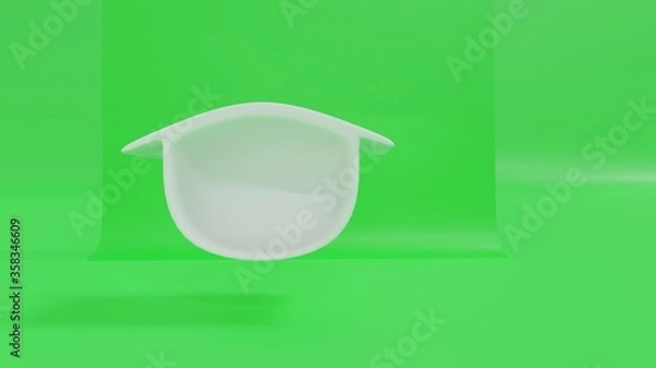 Fototapeta Graphic home icon on green background.save energy .3d render