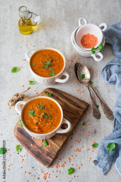 Obraz Homemade red lentil dahl soup