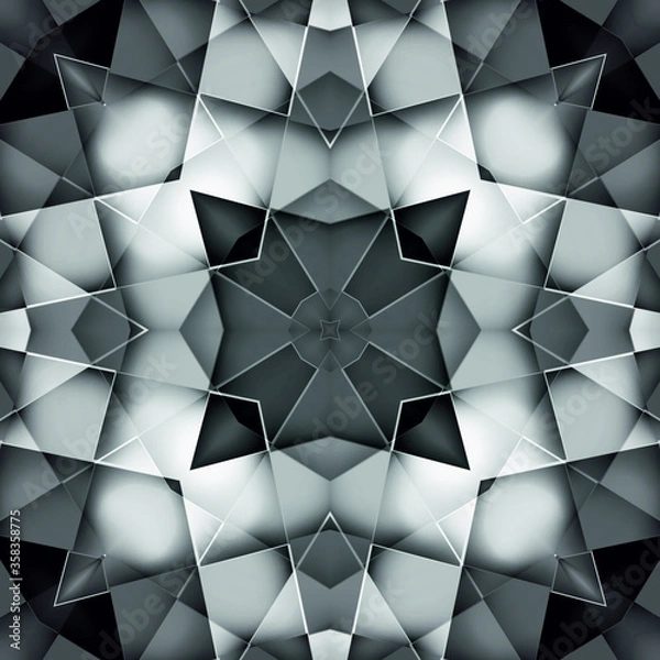 Fototapeta Black and white styled seamless repeat pattern wall tiles, Decor For home, Moroccan tiles, ornaments, or wall decor on marble, it also can be used for wallpaper, linoleum, textile, webpage
