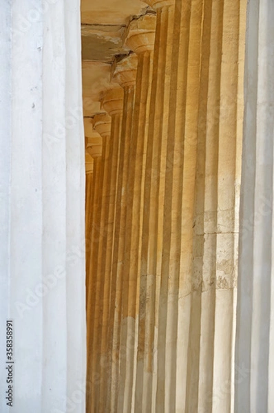 Fototapeta Overhead part of old large columns