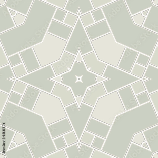 Fototapeta Gray styled seamless repeat pattern wall tiles, Decor For home, Moroccan tiles, ornaments, or wall decor on marble, it also can be used for wallpaper, linoleum, textile, webpage
