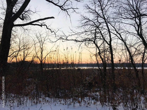 Obraz sunset on the river