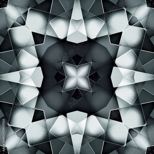 Fototapeta Black and white styled seamless repeat pattern wall tiles, Decor For home, Moroccan tiles, ornaments, or wall decor on marble, it also can be used for wallpaper, linoleum, textile, webpage