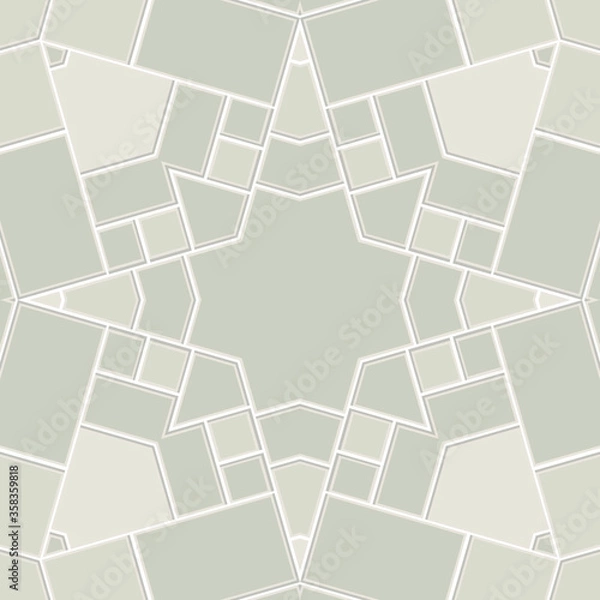 Fototapeta Gray styled seamless repeat pattern wall tiles, Decor For home, Moroccan tiles, ornaments, or wall decor on marble, it also can be used for wallpaper, linoleum, textile, webpage
