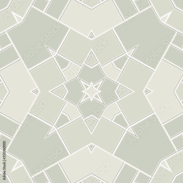 Fototapeta Gray styled seamless repeat pattern wall tiles, Decor For home, Moroccan tiles, ornaments, or wall decor on marble, it also can be used for wallpaper, linoleum, textile, webpage
