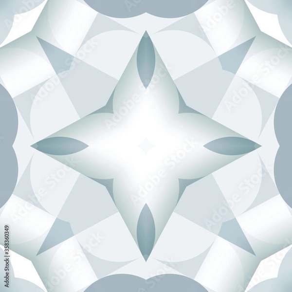 Fototapeta Gray styled seamless repeat pattern wall tiles, Decor For home, Moroccan tiles, ornaments, or wall decor on marble, it also can be used for wallpaper, linoleum, textile, webpage
