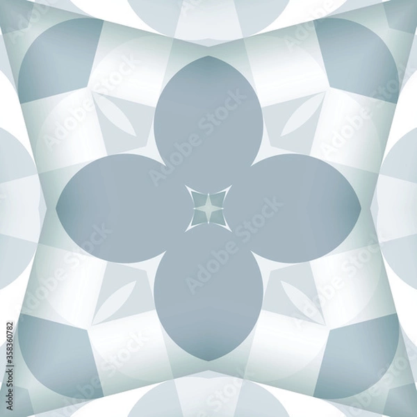 Fototapeta Gray styled seamless repeat pattern wall tiles, Decor For home, Moroccan tiles, ornaments, or wall decor on marble, it also can be used for wallpaper, linoleum, textile, webpage
