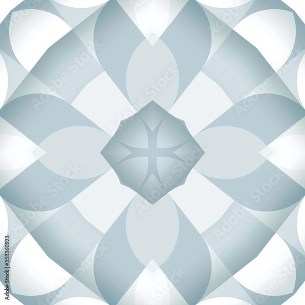Fototapeta Gray styled seamless repeat pattern wall tiles, Decor For home, Moroccan tiles, ornaments, or wall decor on marble, it also can be used for wallpaper, linoleum, textile, webpage
