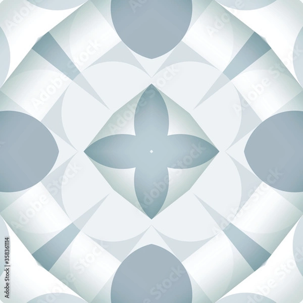 Fototapeta Gray styled seamless repeat pattern wall tiles, Decor For home, Moroccan tiles, ornaments, or wall decor on marble, it also can be used for wallpaper, linoleum, textile, webpage
