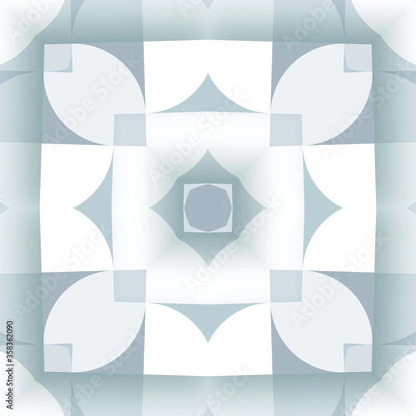 Fototapeta Gray styled seamless repeat pattern wall tiles, Decor For home, Moroccan tiles, ornaments, or wall decor on marble, it also can be used for wallpaper, linoleum, textile, webpage
