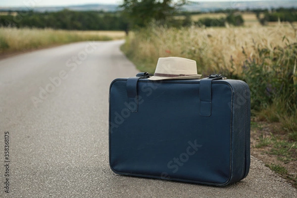 Obraz suitcase on the road