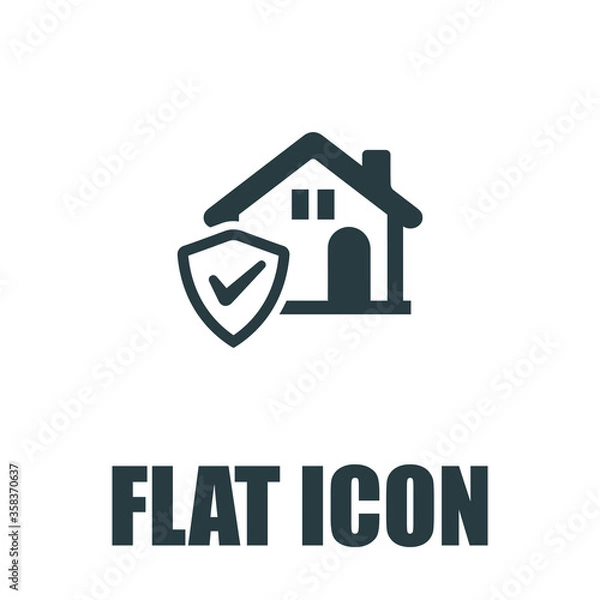 Fototapeta Home security and shield vector illustration pictogram