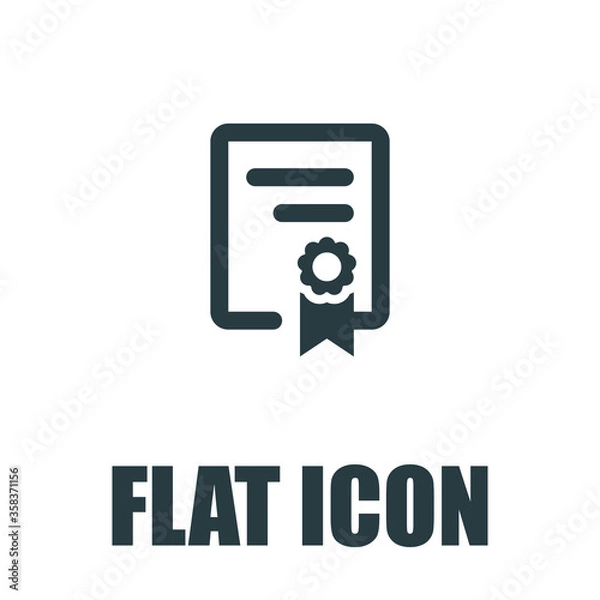 Fototapeta Certificate Diploma Vector Icon