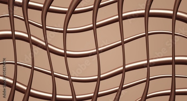 Obraz 3d image, mesh, wavy volumetric lines