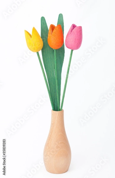 Obraz Colored wooden flowers