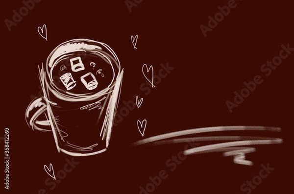 Obraz Cacao marshmallow sketch