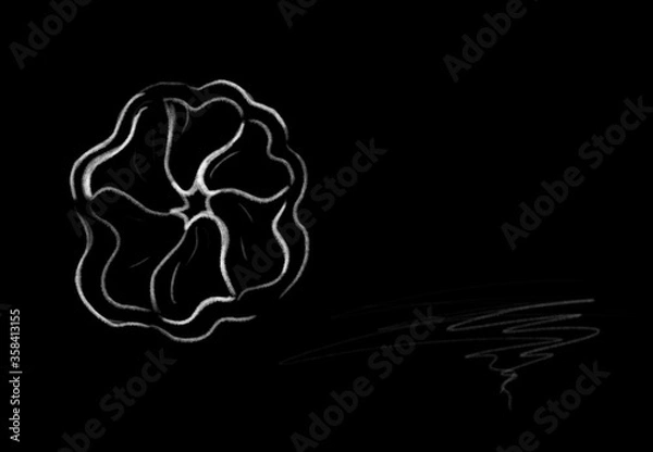 Obraz Stylish black orange sketch