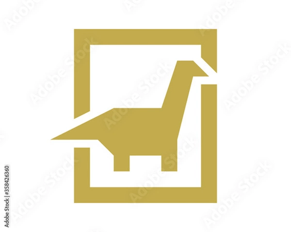 Fototapeta Geometrical low poly dinosaur logo vector