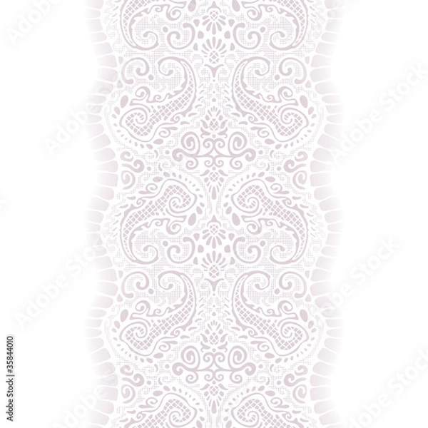 Fototapeta white lace with paisley pattern