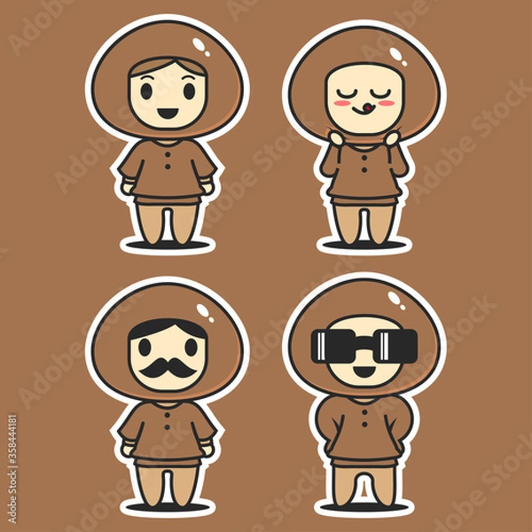 Obraz Cute character design mushroom