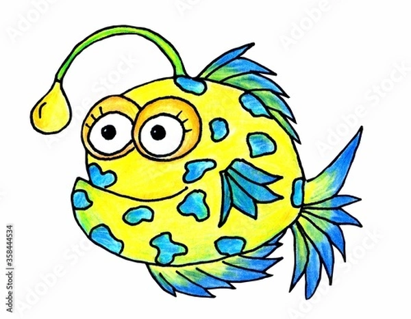 Fototapeta angler fish 
swims in the ocean