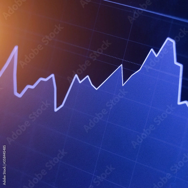 Fototapeta the stock market graph on the screen